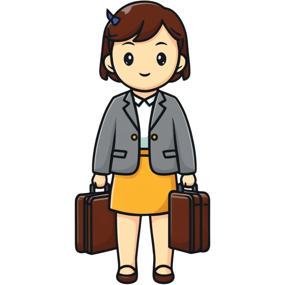 Japanese professional girl with briefcase emoji