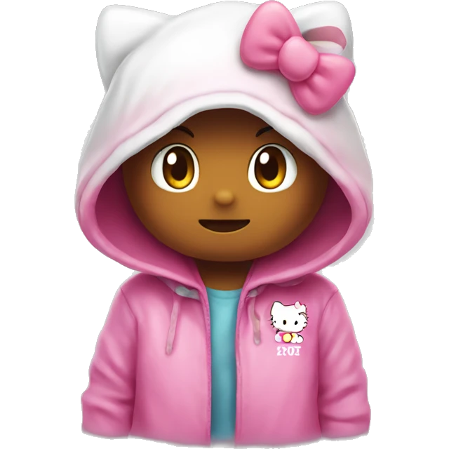 Hello Kitty with a hodie  emoji