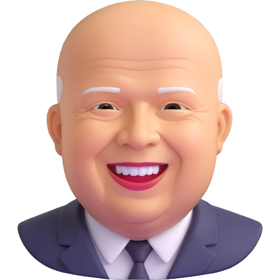 portrait of Nikita Khrushchev smiling emoji