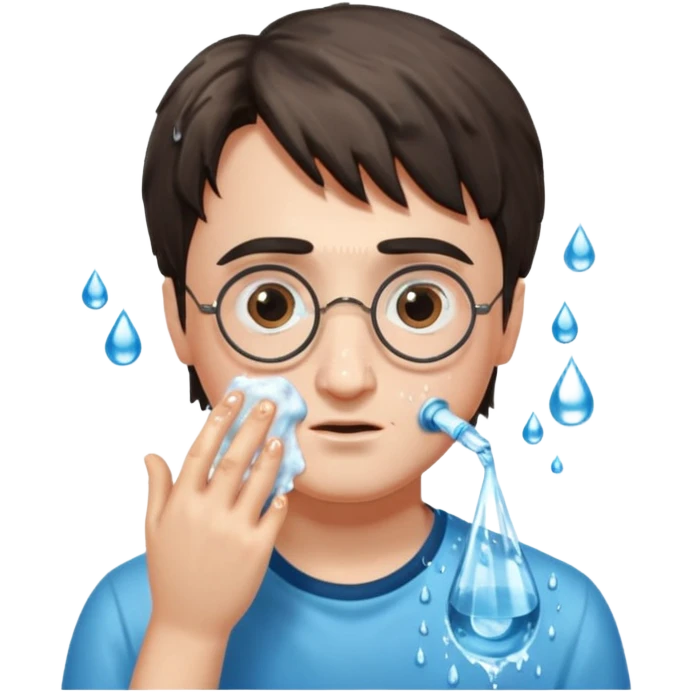 harry potter is washing his face emoji
