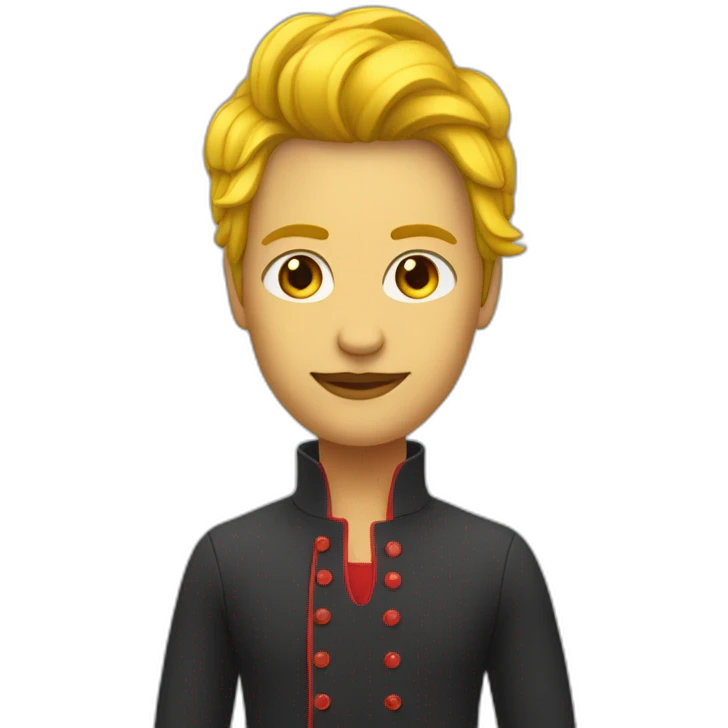 Personne qui a les cheveux jaune avec pointe rouge emoji