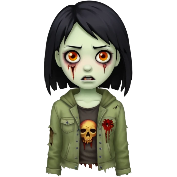 girl zombie with black hair emoji