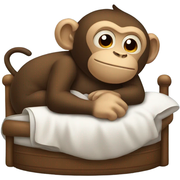 Monkey in a bed sleeping emoji