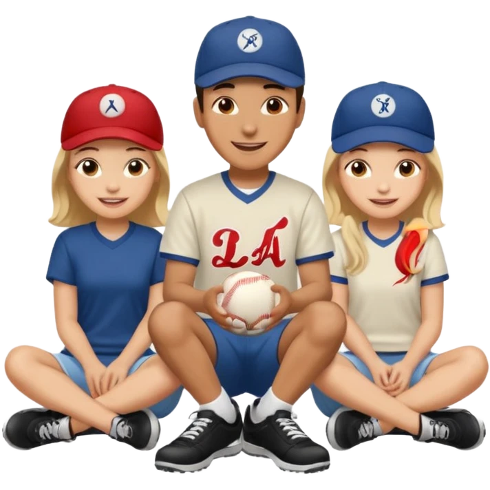 Mans head between 1 girls legs emoji