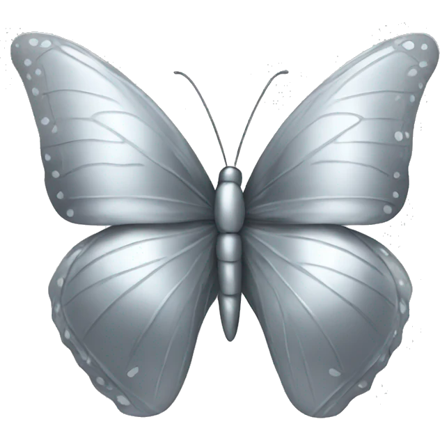silver metallic butterfly emoji