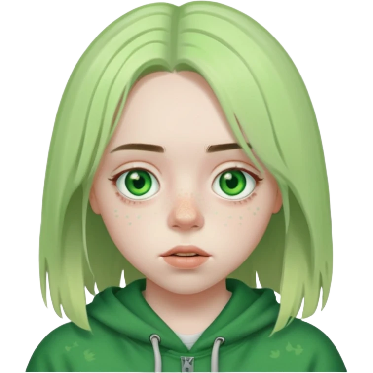 Billie Eilish face only emoji
