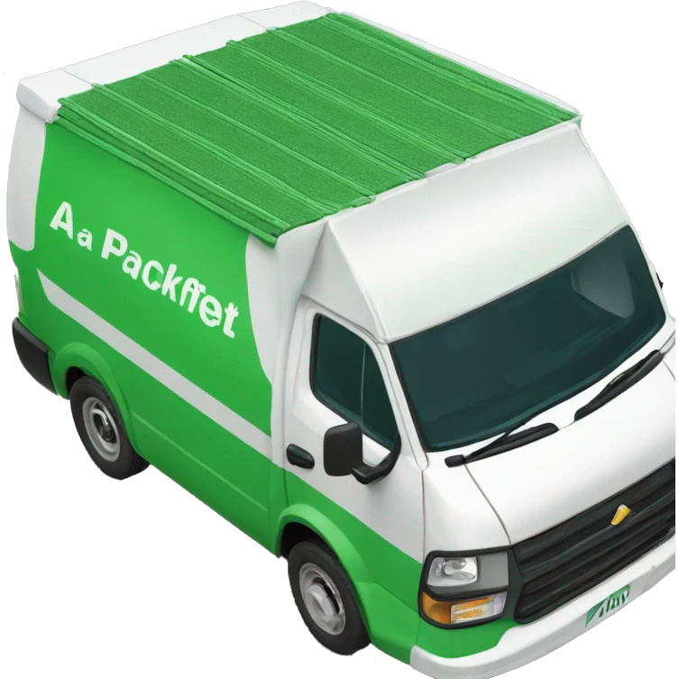 A green packfleet electric delivery van emoji
