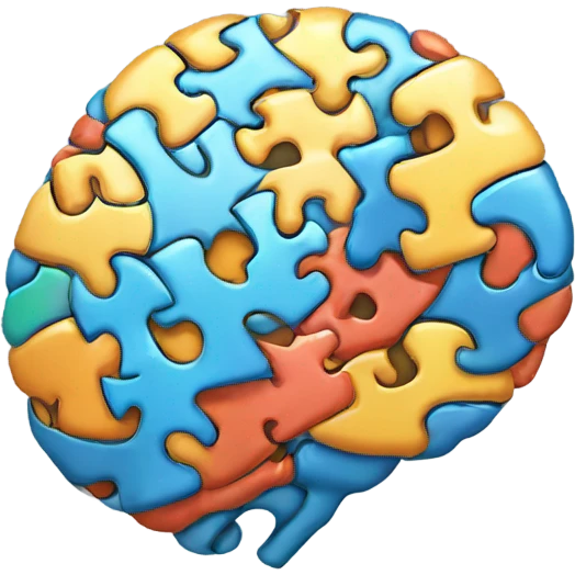 brain with puzzle pieces scattered emoji