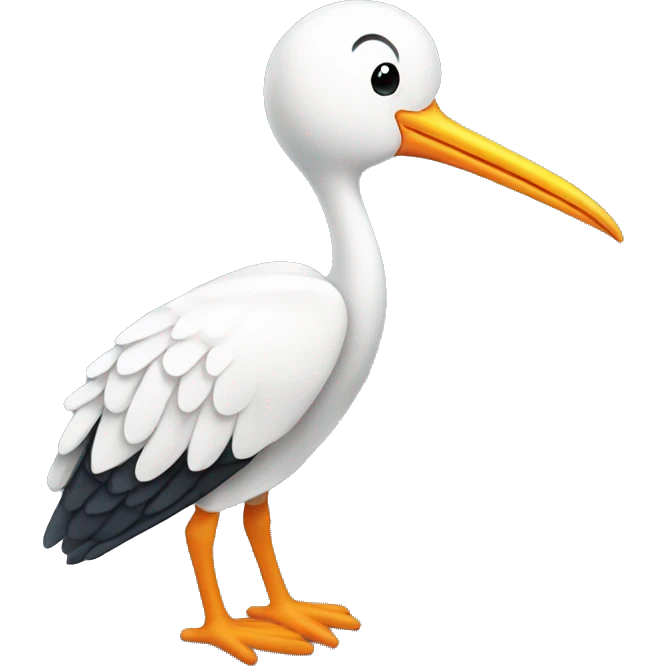 Stork baby says "mmm..good" emoji