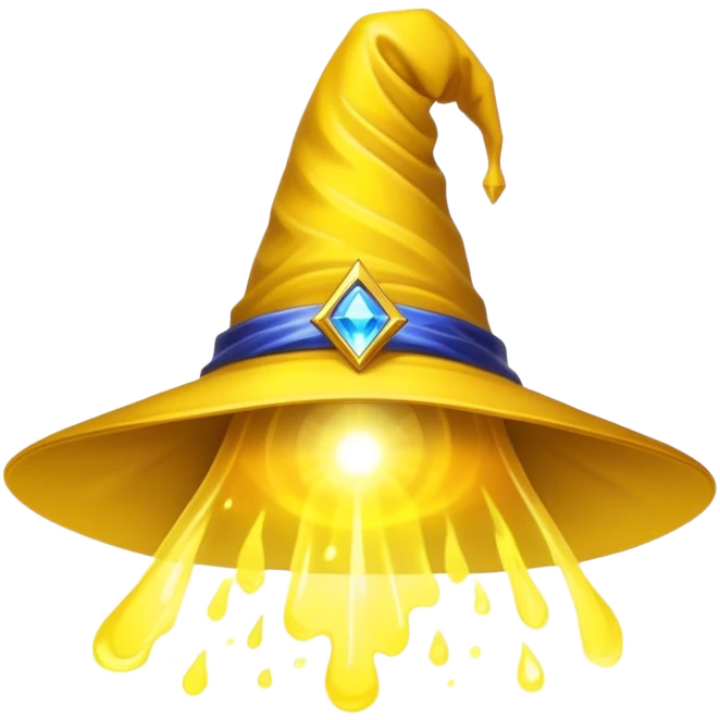 yellow wizard hat with aura Bright emoji