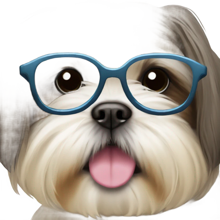 Shih tzu wearing glasses head emoji