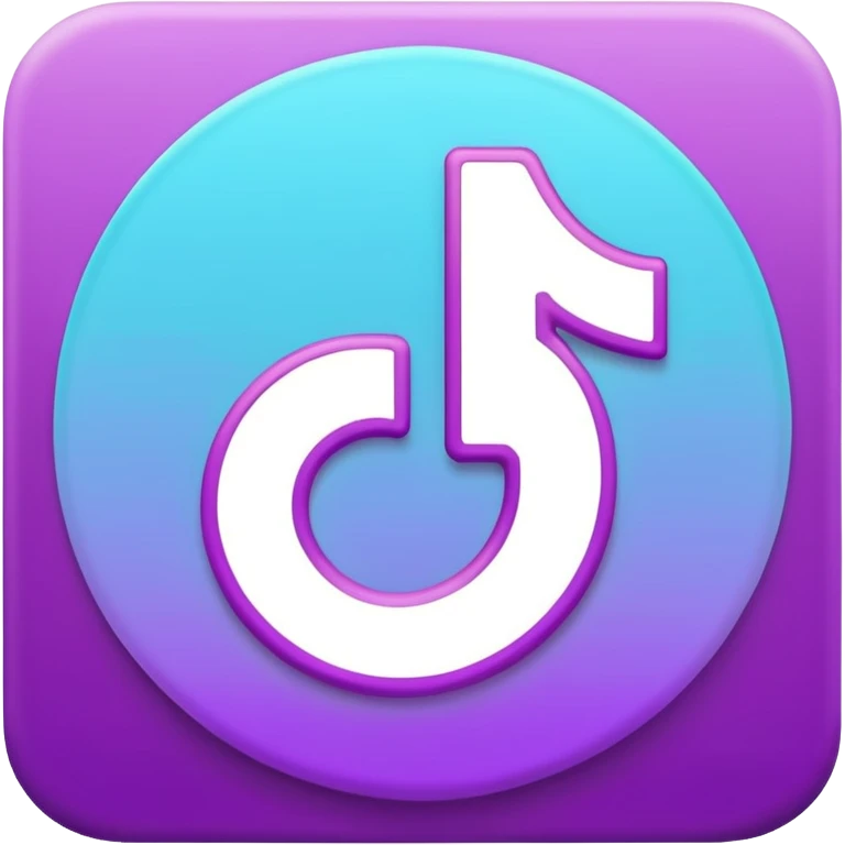 Purple and Cian Symbol of TikTok app emoji