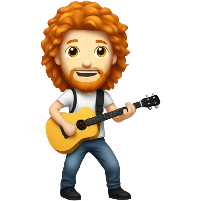Cool ginger guy with mullet playing guitar emoji