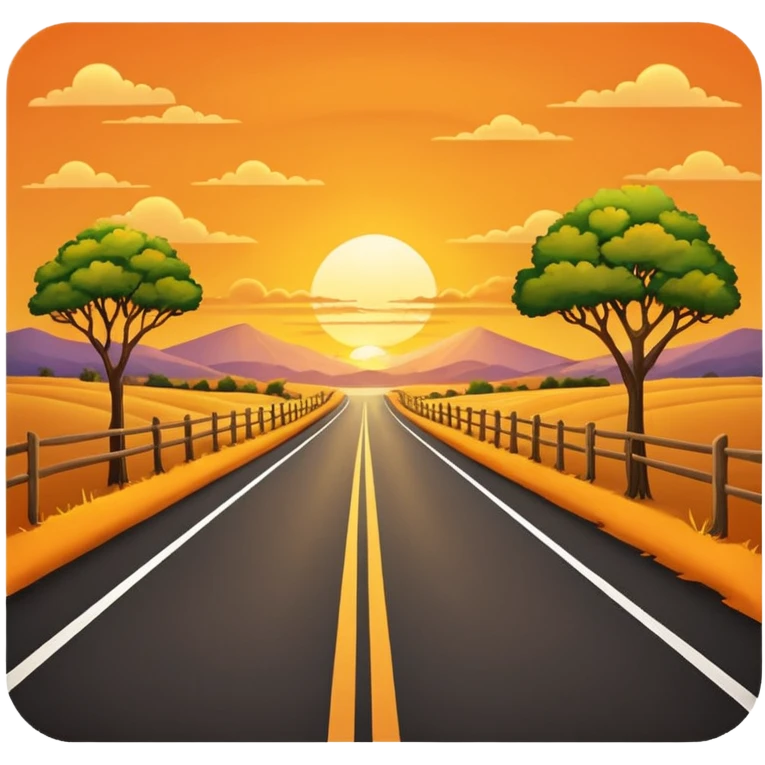 country road with sunset emoji