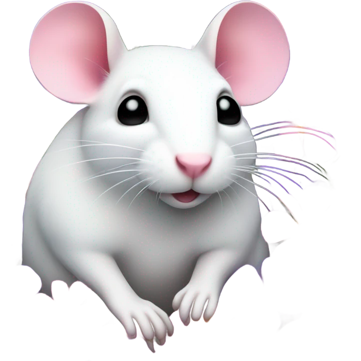 white rat with flowers emoji