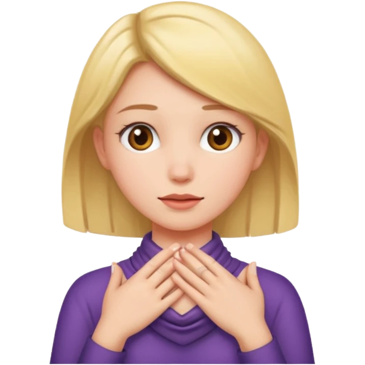 girl with hands around her neck emoji