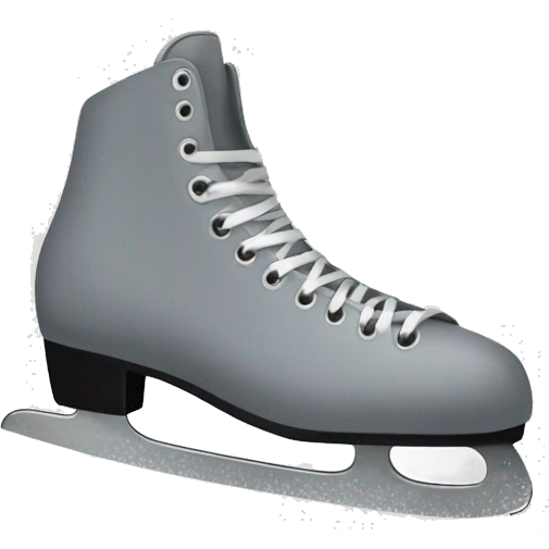 Grey worn used ice skate  emoji