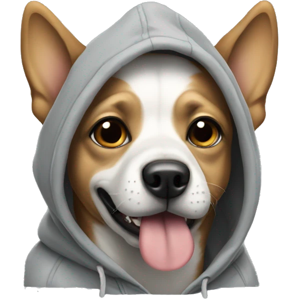 Dog wearing a hoodie emoji