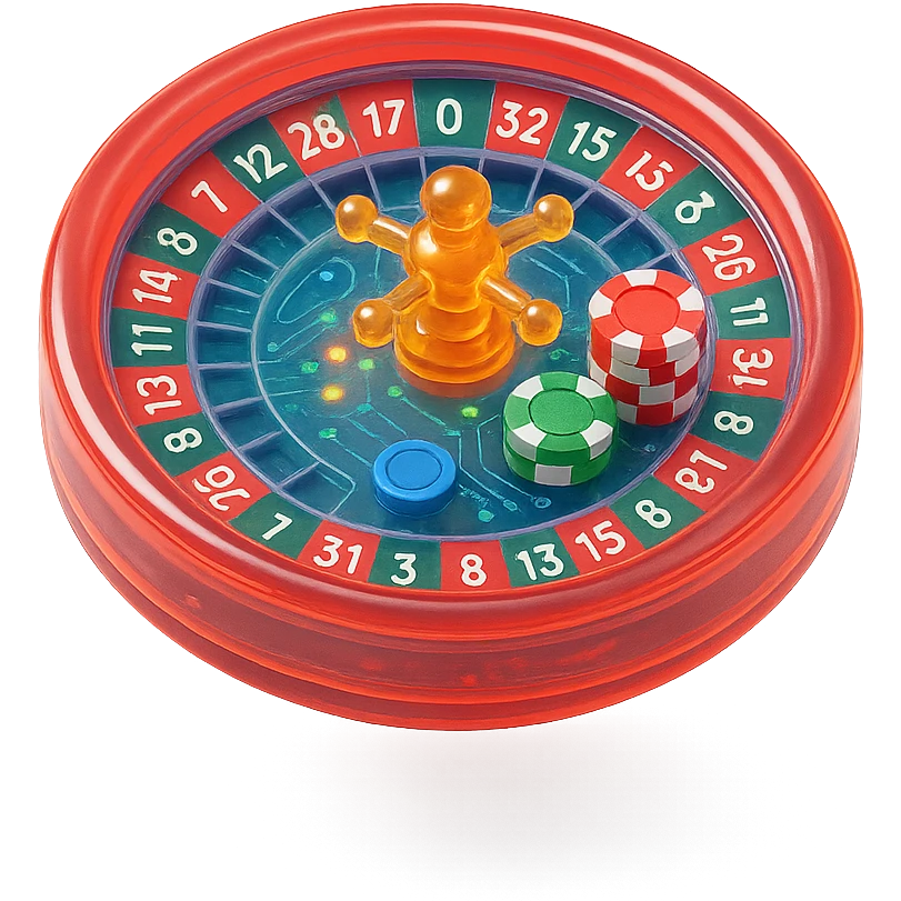 casino theme, roulette wheel, glossy and colorful emoji