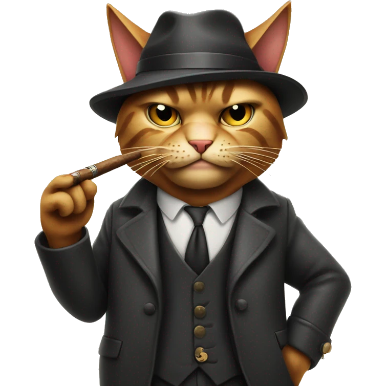 angry gangster cat with a cigar emoji