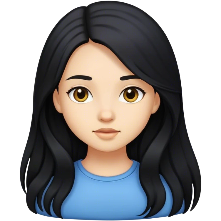 Black long hair girl emoji