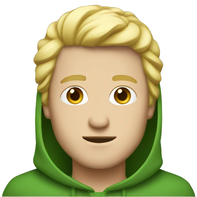 White man with blonde hair and a green hood emoji
