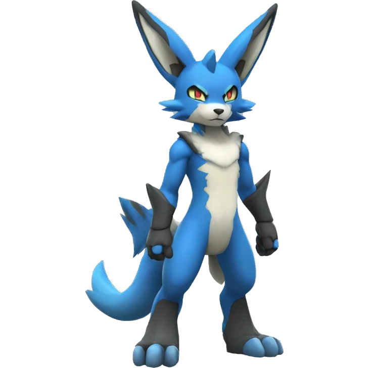Lucario-WereGarurumon full body emoji