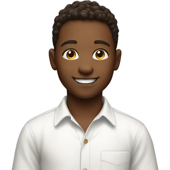 Younger with smiling boy in white shirt emoji