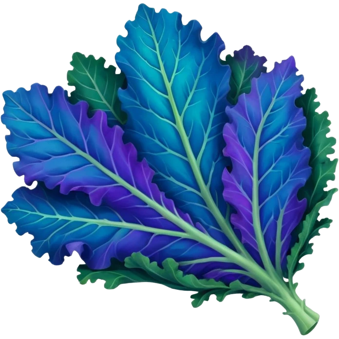 Blue and purple single leaf of kale  emoji