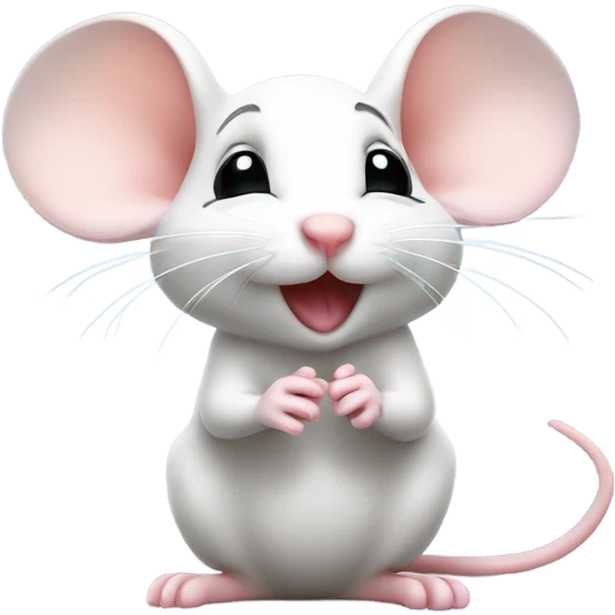 Cute little white mouse blowing a kiss emoji
