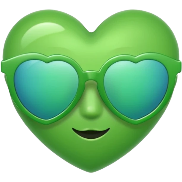 green heart with sunglasses emoji