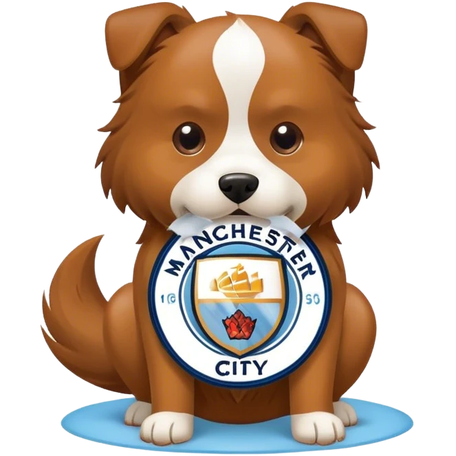 Dog poops on Manchester city logo  emoji
