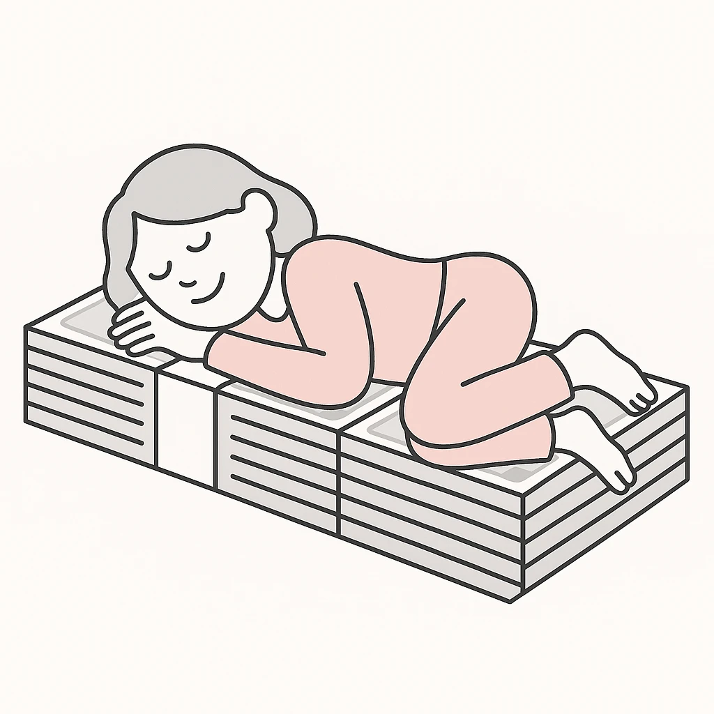 happy person napping on mattress of money emoji