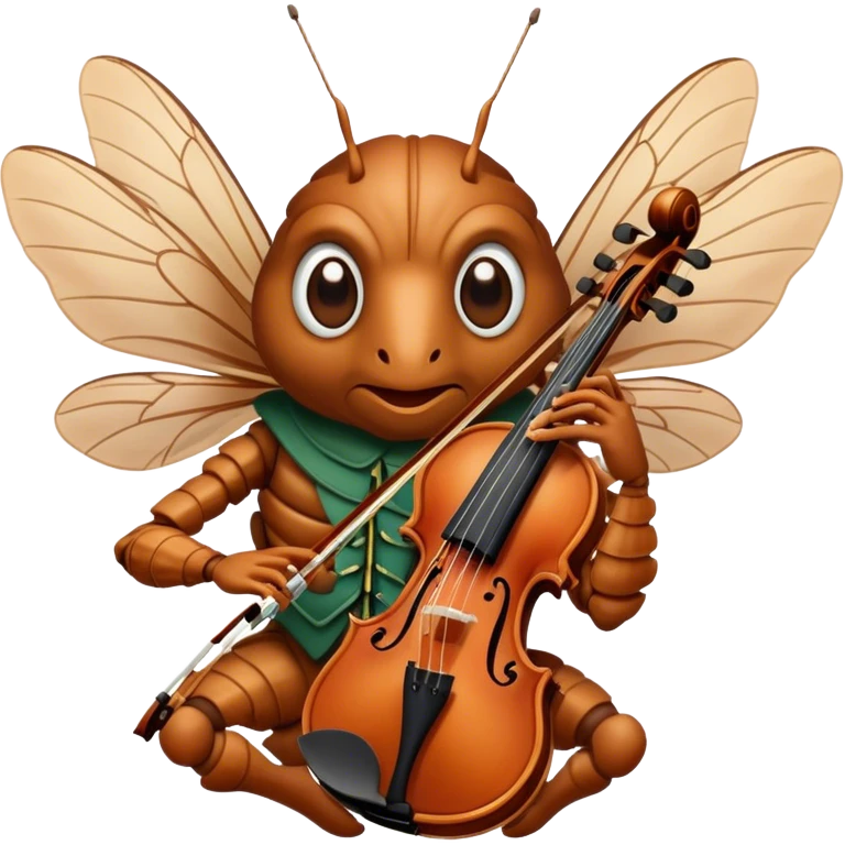 cicada playing violon  emoji