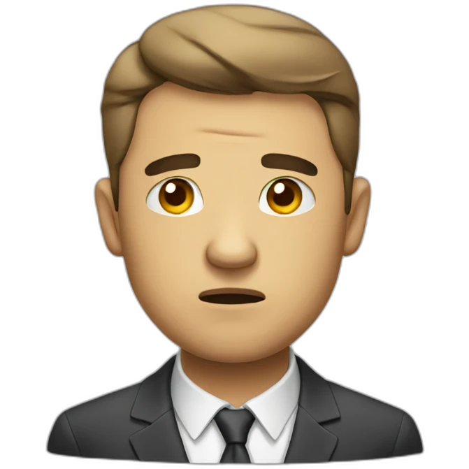 Sad businessman no money emoji