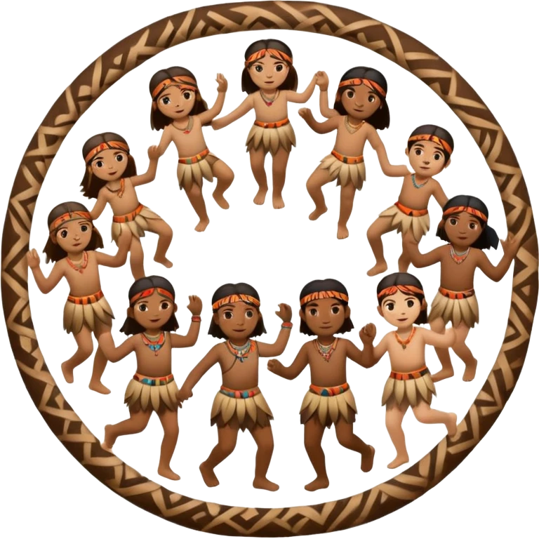 tribals dancing holding each others hands together dancing in a circle emoji