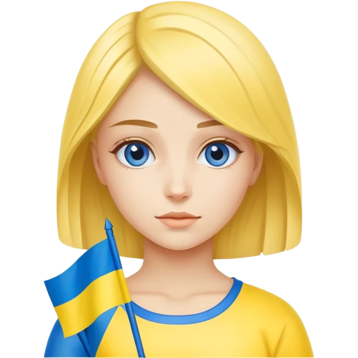 naked girl with the flag of Ukraine  emoji