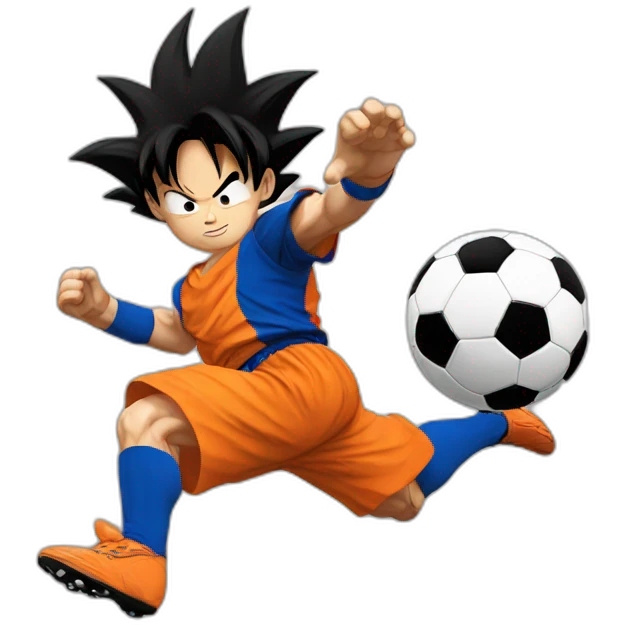 Goku playing soccer emoji