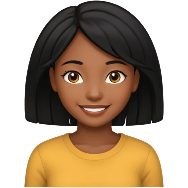  black daughter with black hair emoji emoji
