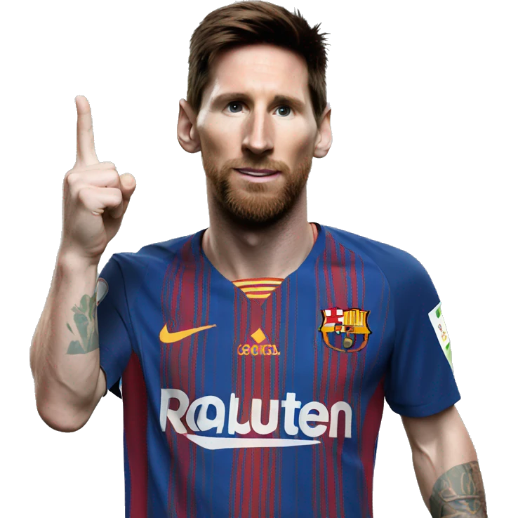 Messi holds his hand up emoji