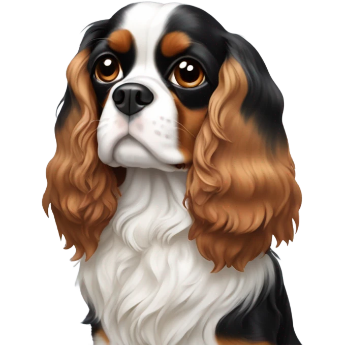 Tri colored cavalier, King Charles spaniel emoji