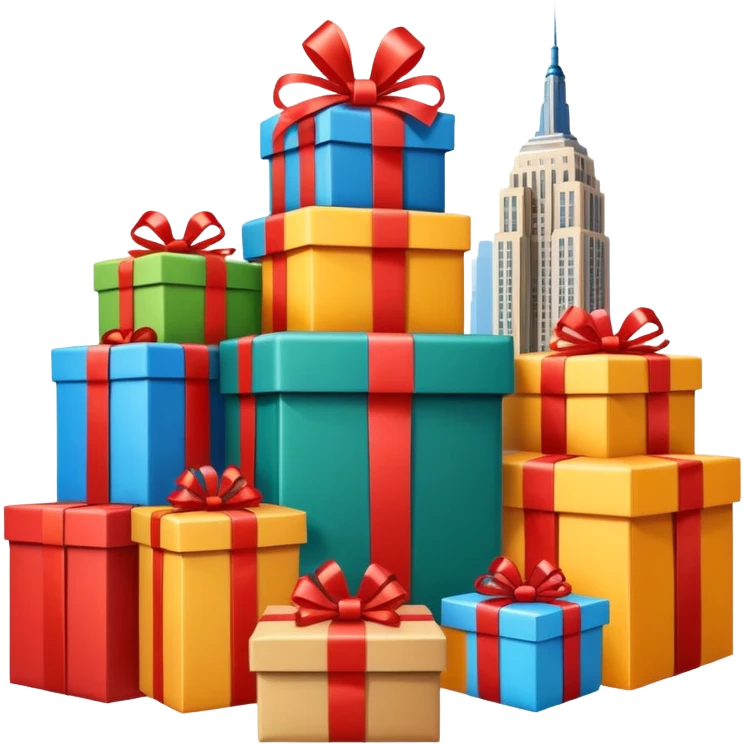 Empire State Building covered with packages emoji