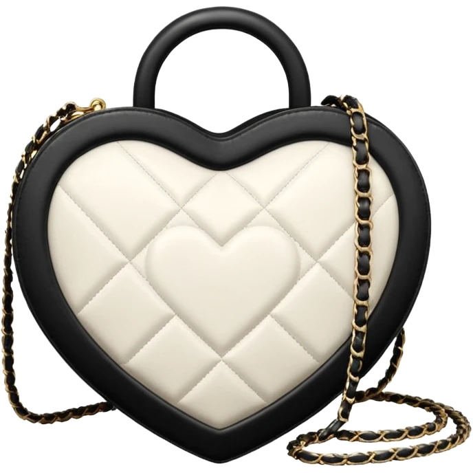 chanel white heart shape bag emoji