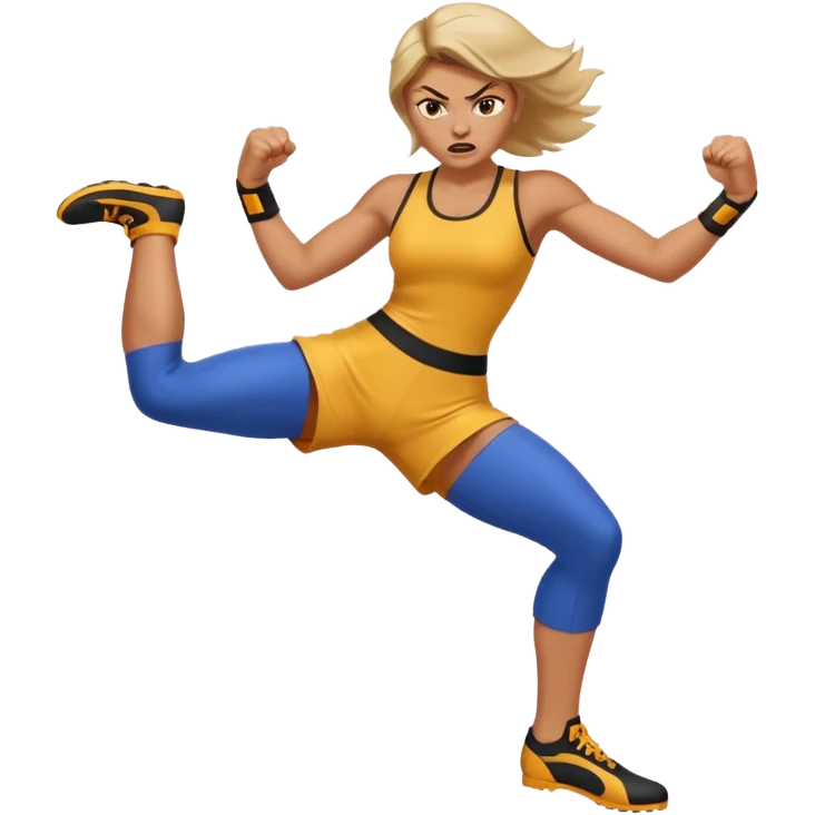 Woman angry kickin emoji