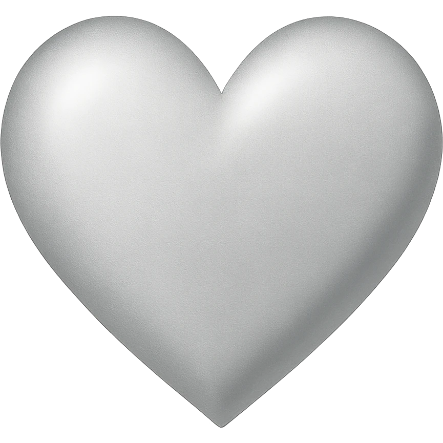heart with a soft silver shimmer, digital illustration emoji