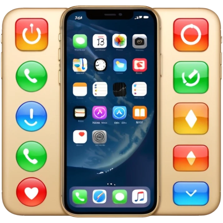 iPhone 17 Pro Max with app icons, time and battery level emoji
