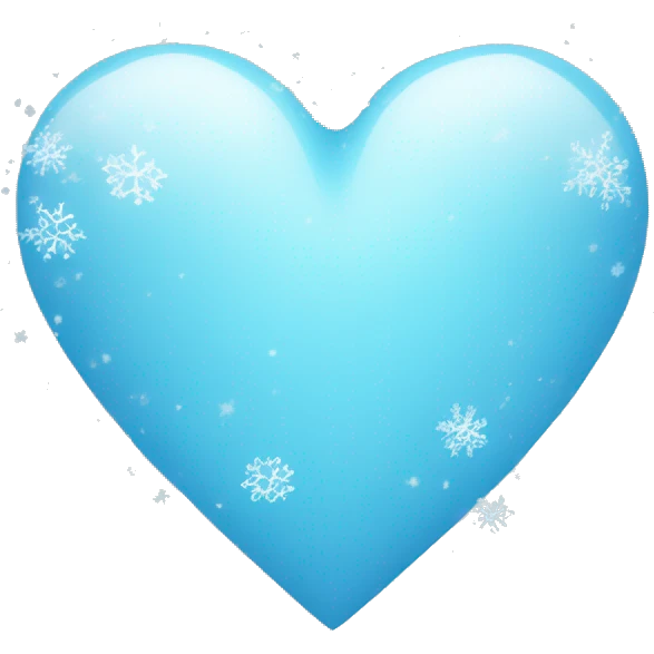 Light blue heart with small snowflakes emoji