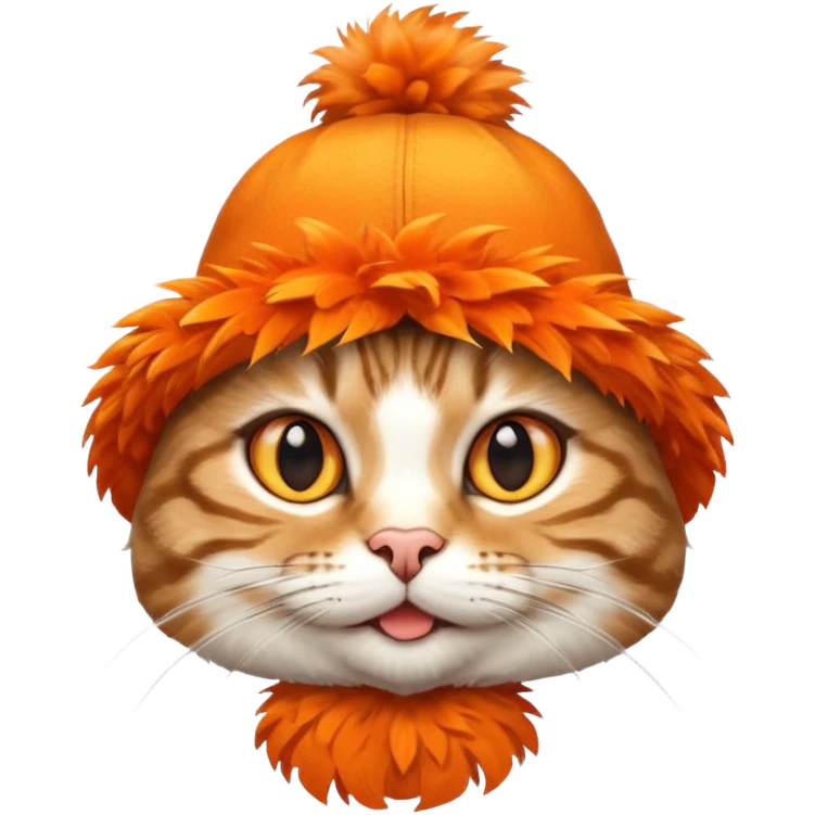 caat with orange feathered hats emoji