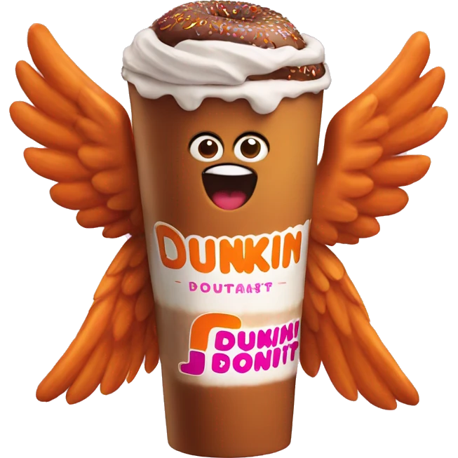 Dunkin donut with wings emoji