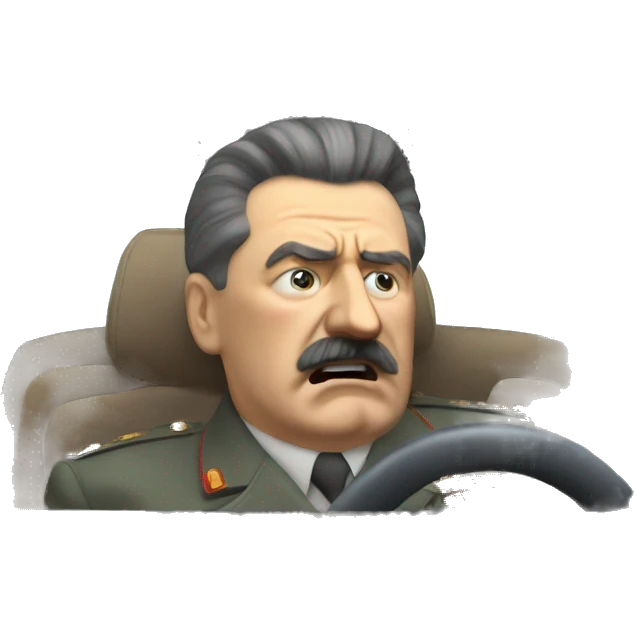 Stalin crying in a car emoji